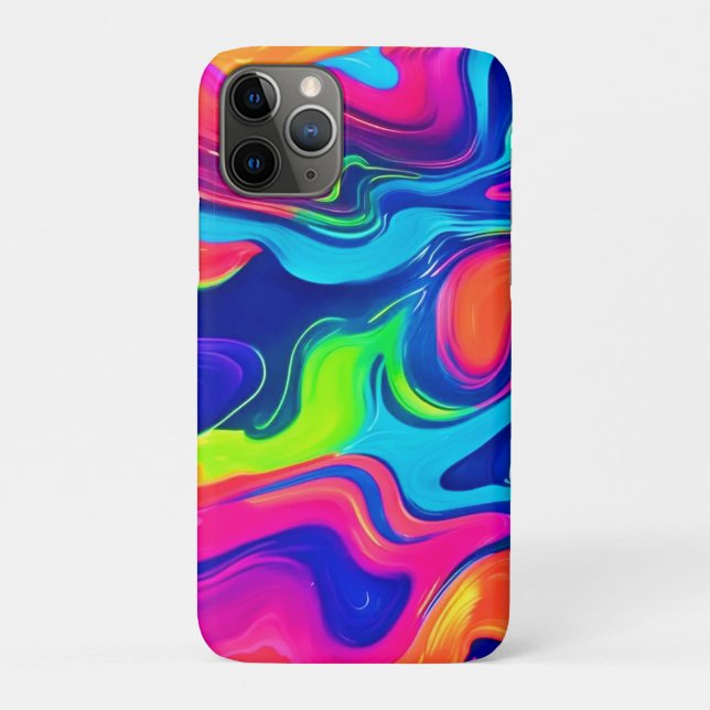 Vivid Abstract Colour Waves Art Case-Mate iPhone Case (Back)
