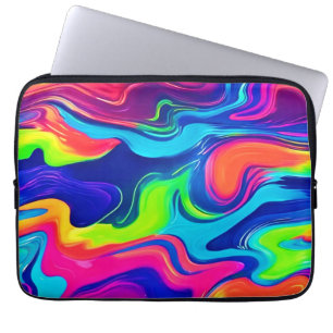 Vivid Abstract Colour Waves Art Laptop Sleeve