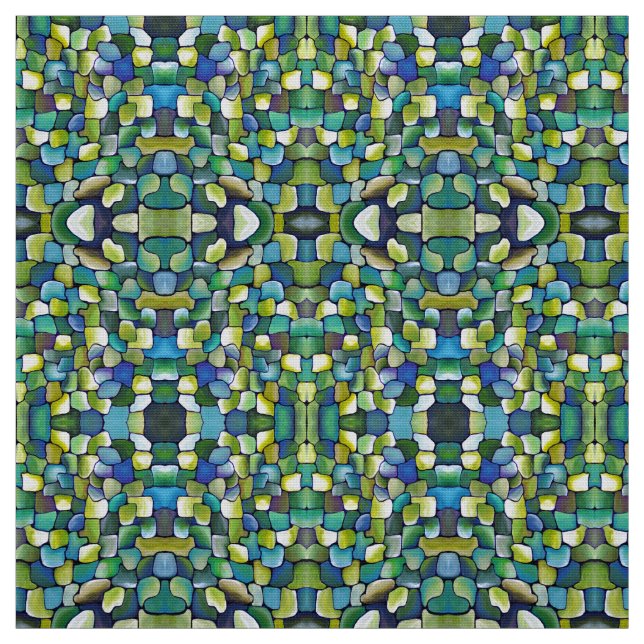 Vivid Abstract Contemporary Shade of Green Pattern Fabric (Swatch)