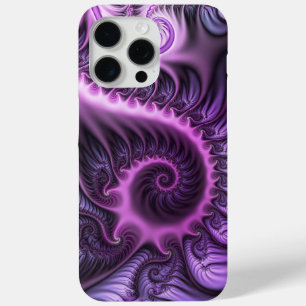 Vivid Abstract Cool Pink Purple Fractal Art Spiral iPhone 15 Pro Max Case