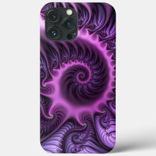 Vivid Abstract Cool Pink Purple Fractal Art Spiral iPhone 13 Pro Max Case