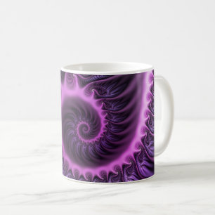 Vivid Abstract Cool Pink Purple Fractal Art Spiral Coffee Mug
