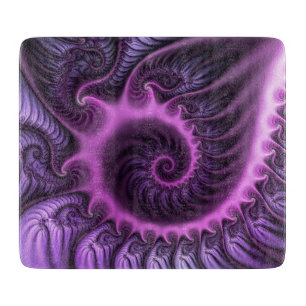 Vivid Abstract Cool Pink Purple Fractal Art Spiral Cutting Board