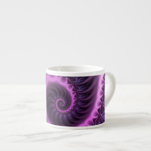 Vivid Abstract Cool Pink Purple Fractal Art Spiral Espresso Cup