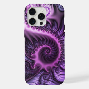 Vivid Abstract Cool Pink Purple Fractal Art Spiral iPhone 15 Pro Max Case