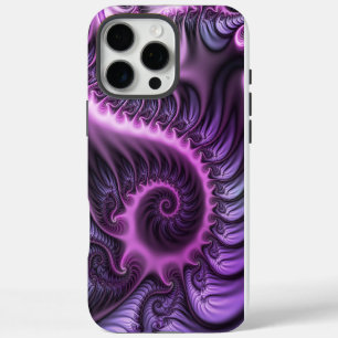 Vivid Abstract Cool Pink Purple Fractal Art Spiral iPhone 16 Pro Max Case