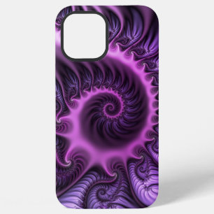 Vivid Abstract Cool Pink Purple Fractal Art Spiral iPhone 12 Pro Max Case