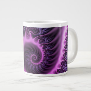 Vivid Abstract Cool Pink Purple Fractal Art Spiral Large Coffee Mug