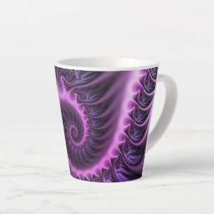 Vivid Abstract Cool Pink Purple Fractal Art Spiral Latte Mug