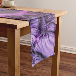 Vivid Abstract Cool Pink Purple Fractal Art Spiral Medium Table Runner