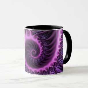 Vivid Abstract Cool Pink Purple Fractal Art Spiral Mug