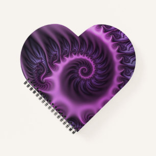 Vivid Abstract Cool Pink Purple Fractal Art Spiral Notebook