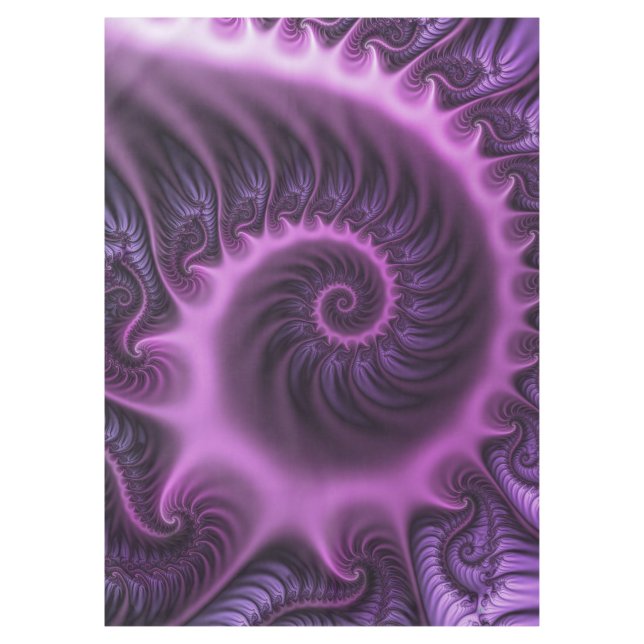 Vivid Abstract Cool Pink Purple Fractal Art Spiral Tablecloth (Front)