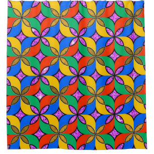 Vivid Abstract Digital Art Shower Curtain" Curtain