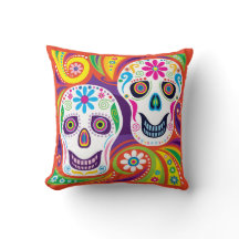 Vivid Abstract Floral Skulls