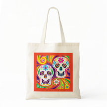 Vivid Abstract Floral Skulls