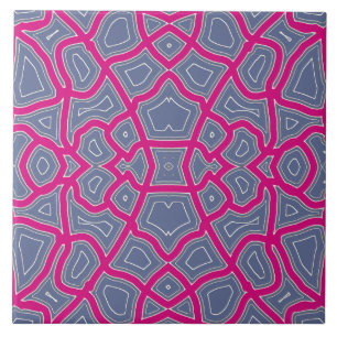 Vivid Abstract Geo-Contour Pattern Ceramic Tile