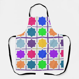 Vivid Abstract Geometric Pattern in Bold Colours Apron