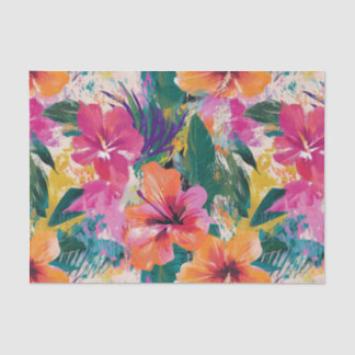 Vivid Abstract Hibiscus Decoupage Paper