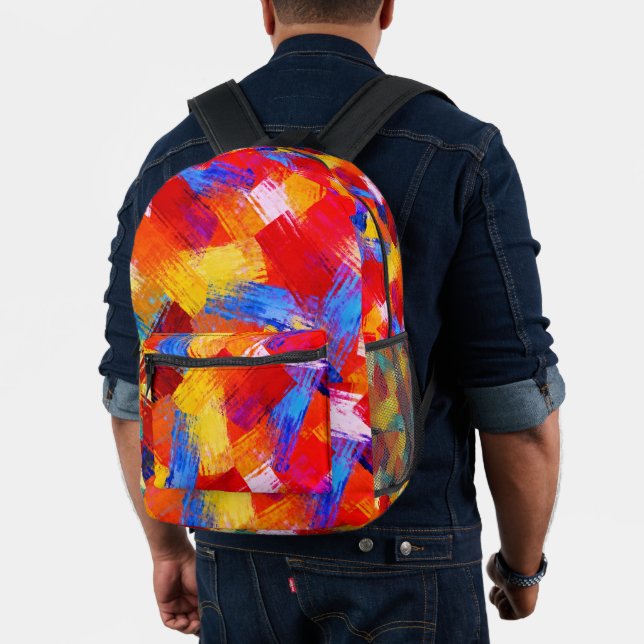 Vivid Abstract Paint Splash Backpack – Colorful  (Insitu (Model))