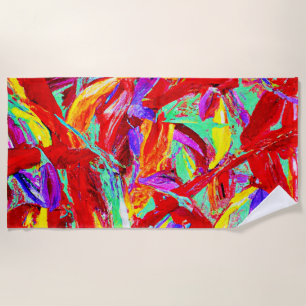 Vivid Abstract Pattern Beach Towel