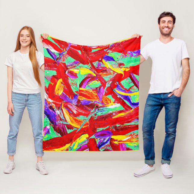 Vivid Abstract Pattern Fleece Blanket (In Situ)