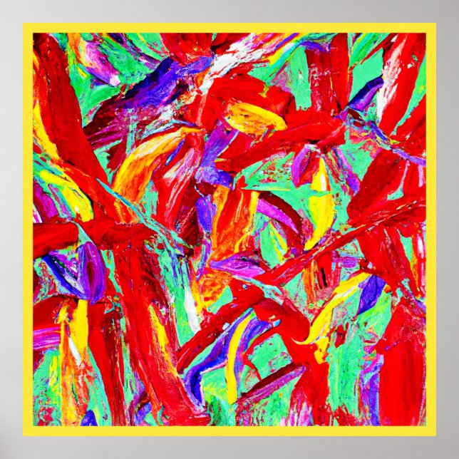 Vivid Abstract Pattern Poster (Front)