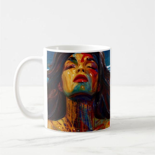 Vivid Abstract Portrait Coffee Mug (Left)