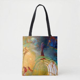 Vivid abstract with weird forms tote bag