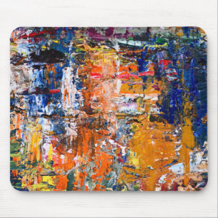 Vivid Abstraction – Oil Paint Chaos on Artist’s Pa Mouse Pad