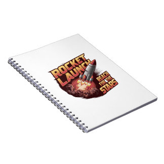 Vivid and Bold Rocket Launch Notebook