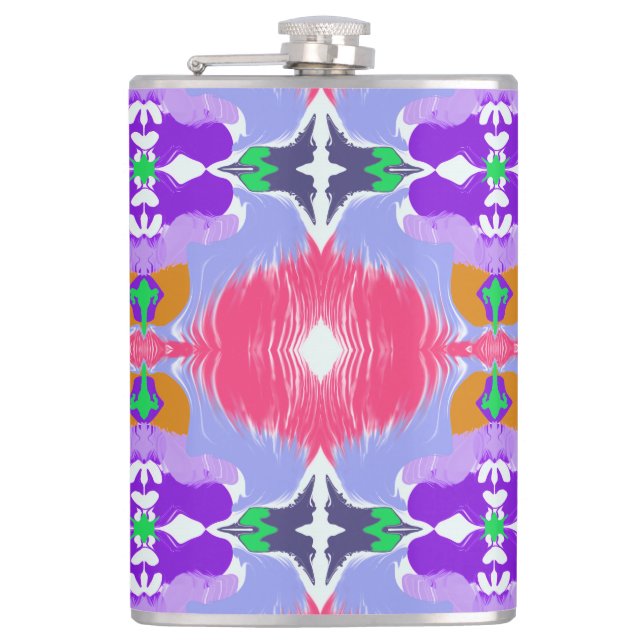 Vivid Aurora Kaleidoscope Electric Hip Flask (Front)