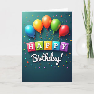 Vivid Balloons Birthday Card