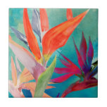 Vivid Birds of Paradise Ceramic Tile<br><div class="desc">"Vivid Birds of Paradise" by Jennifer Paxton Parker. Features Birds of Paradise flowers in bright,  vivid colours.</div>