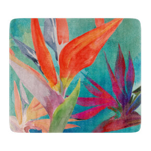 Vivid Birds of Paradise Cutting Board