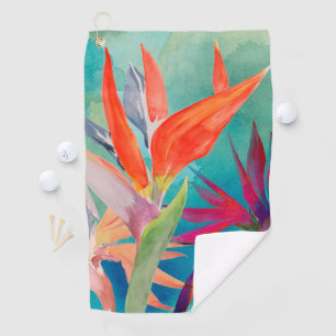 Vivid Birds of Paradise Golf Towel