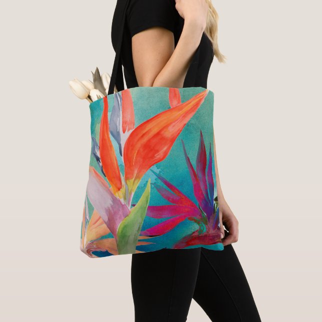 Vivid Birds of Paradise Tote Bag (Close Up)