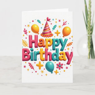 Vivid Birthday Balloons Card