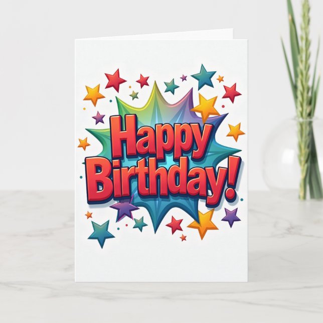 Vivid Birthday Burst Card (Front)