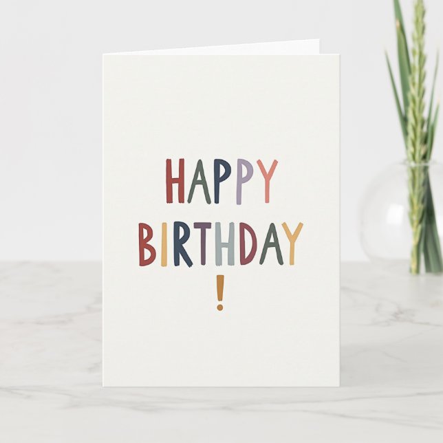 Vivid Birthday Typography Card (Front)