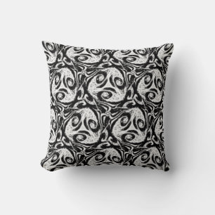 Vivid Black & White Abstract  Cosy Cushion