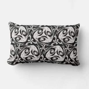 Vivid Black & White Abstract Cosy Lumbar Cushion