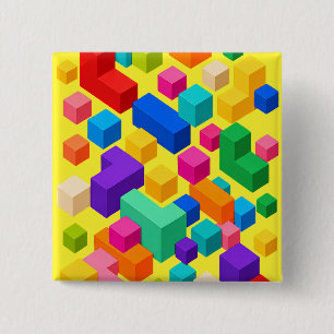 Vivid Blockscape 15 Cm Square Badge