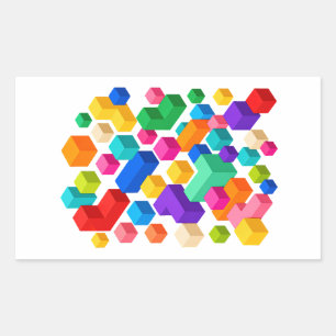 Vivid Blockscape Rectangular Sticker