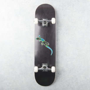 Vivid Blue and Green Fractal Lizard