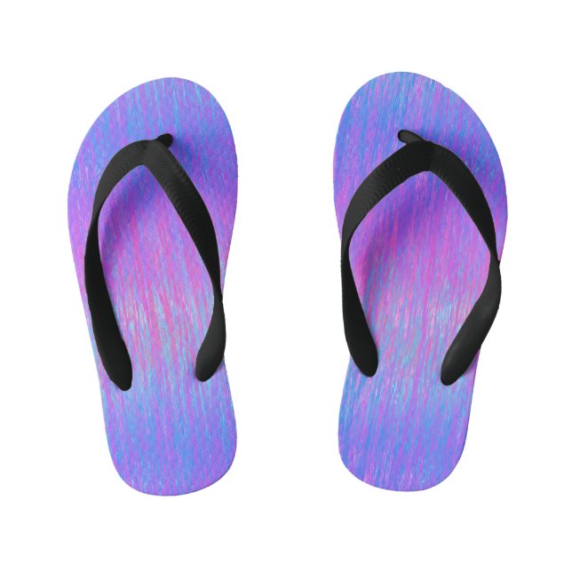 Vivid Blue and Pink Streaks Gradient Kid's Thongs (Footbed)