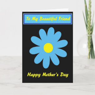 Vivid Blue Mothers Day Card
