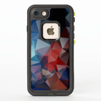 Vivid Blue Red Abstract Pyramid Pattern