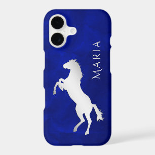Vivid Blue Silver Horse