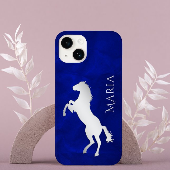 Vivid Blue Silver Horse Case-Mate iPhone Case (Creator Uploaded)